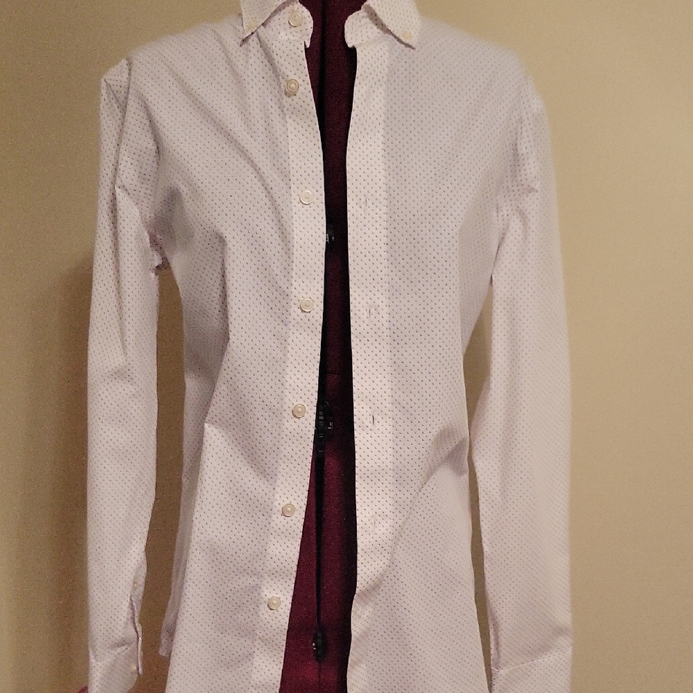 Banana Republic Men's White Button-Up Shirt Standard Fit Small
